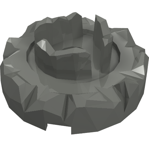 Turntable 4 x 4 Top with Jagged Edge and Three Segments (Atlantis Key Holder) (87750)