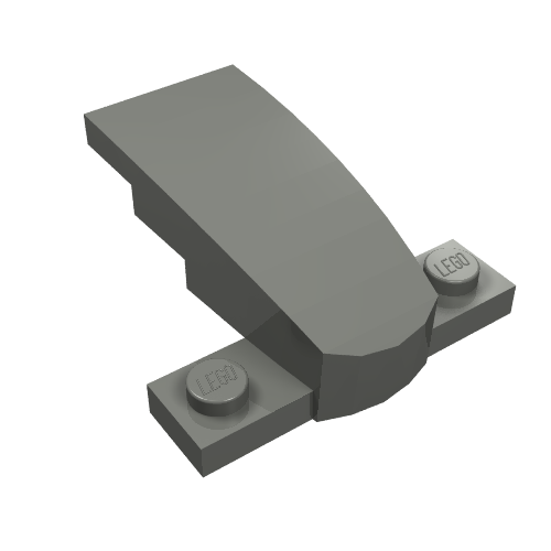 Brick Wedged, Curved 4 x 2 x 1 1/3 with 1 x 4 Base [Plain] (93589)