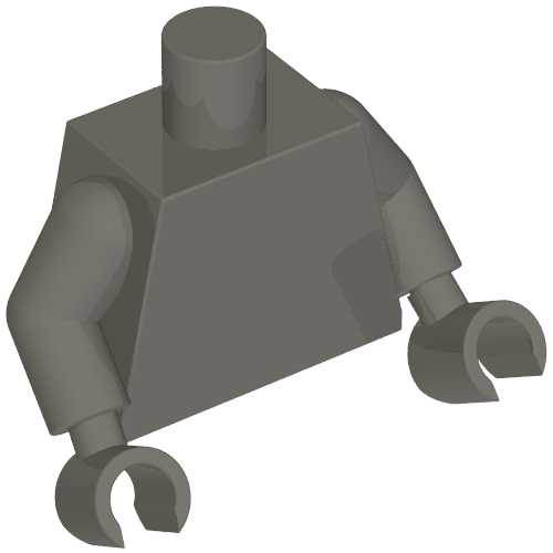Torso, Dark Bluish Gray Arms and Hands [Plain] (973c12h12)