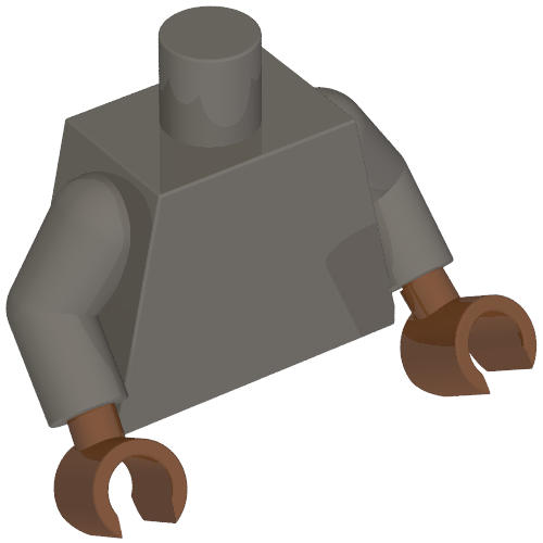Torso, Dark Bluish Gray Arms, Reddish Brown Hands [Plain] (973c12h19)