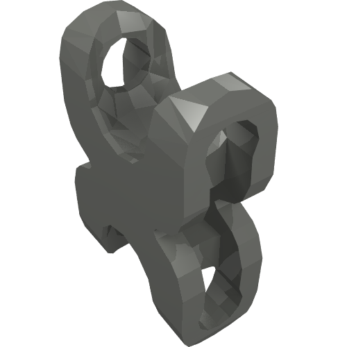 Large Figure Skeletal, Connector, 2 x 3 with Two Ball Sockets, Rounded Ends (98565)