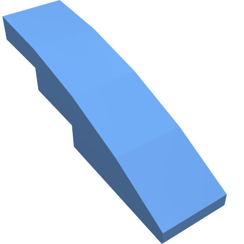 Brick Curved 4 x 1 No Studs [Stud Holder with Asymmetric Ridges]