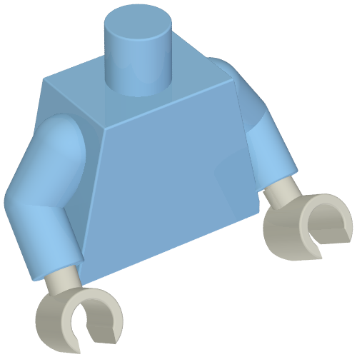 Torso, Medium Blue Arms, Light Bluish Gray Hands [Plain]