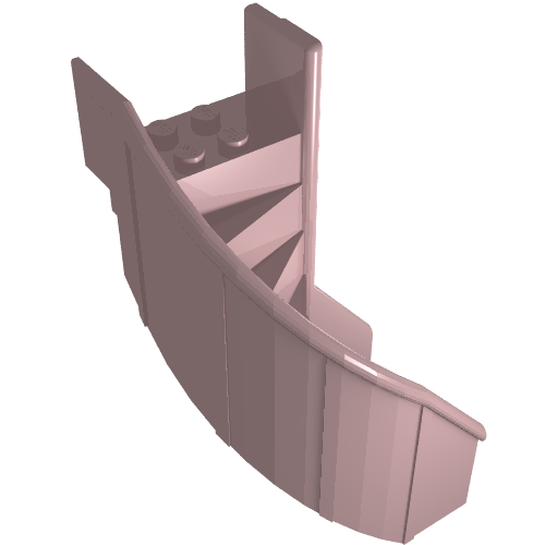Stairs 6 x 6 x 9 1/3 Curved Enclosed