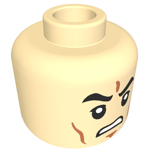Minifig Head, Eyebrows, Cheek, Chin and Forehead Dimple Print