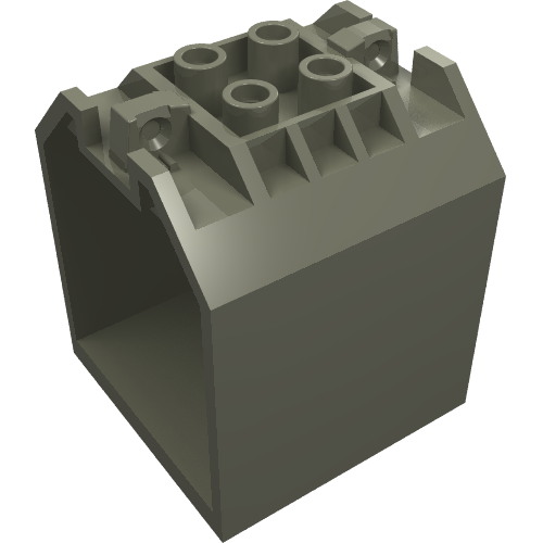 Container / Box, Open Ended 4 x 4 x 4 with 1 Hinge Finger Each End [Plain]