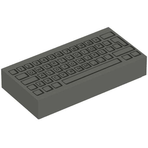 Tile 1 x 2 with Computer Keyboard Standard Print