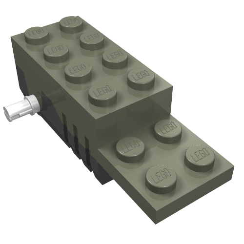 Motor Pullback 2 x 6 x 1 2/3 Type 2 [Fast] Black Base, White Axle (42289)