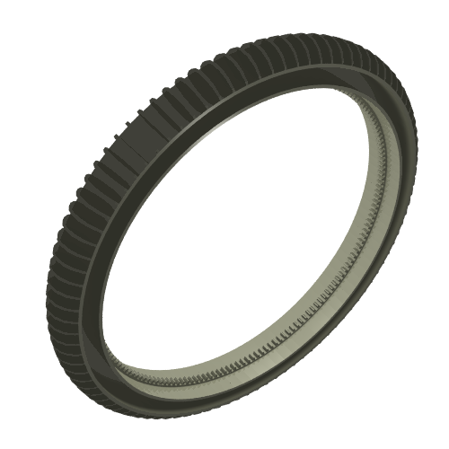 Wheel 22 x 172 with Fins and Inner 168 Tooth Gear (Hailfire Droid Wheel) (44556)