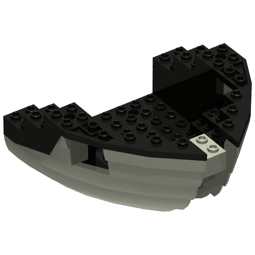 Boat Hull Section, Small Bow 12 x 12 x 5 1/3 with Black Top [Complete Assembly]