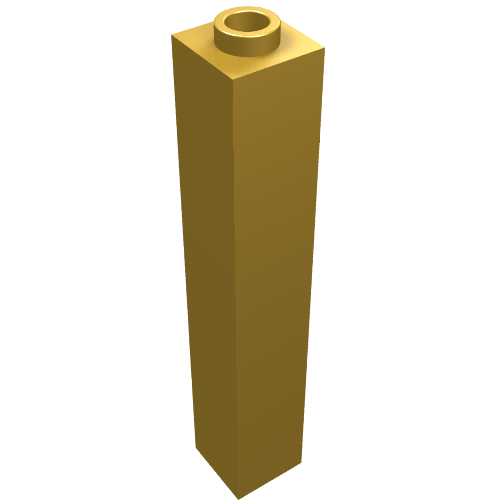 Brick 1 x 1 x 5 with Blocked Open or Hollow Stud