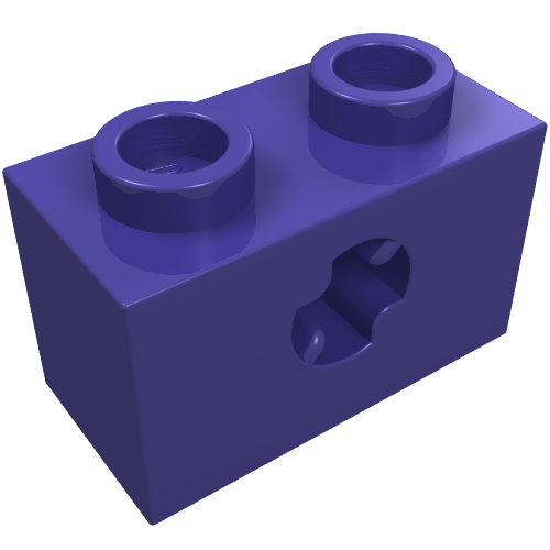 Technic Brick 1 x 2 with Axle Hole Type 2 [X Opening]