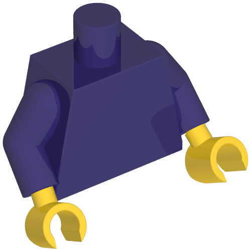 Torso, Dark Purple Arms, Yellow Hands [Plain] (973c09h01)