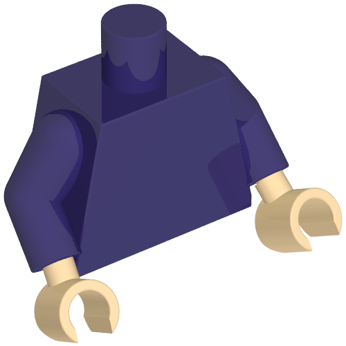 Torso, Dark Purple Arms, Light Nougat Hands [Plain] (973c09h02)