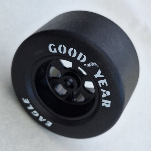 Wheel Rim 50 x 30 Wide with Black Slick Tyre with 'EAGLE', 'GOOD YEAR' print