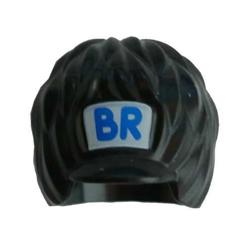 Hat Royal Guard Bearskin Short with Blue 'BR' on White Background Print