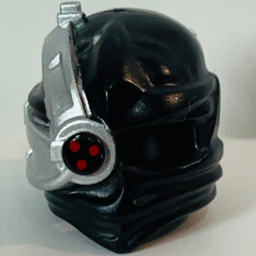Wrap with Cyborg Eyepiece and Triple Red Sensor on Silver Background Print