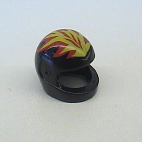 Helmet, Standard with Flames Yellow and Red Print