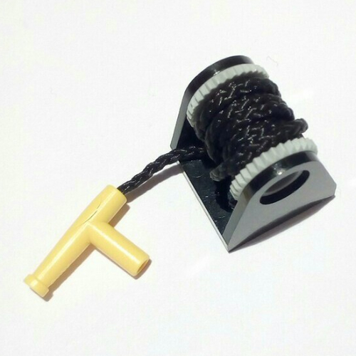 LEGO part String Reel 2 x 2 with String and Yellow Hose Nozzle Simple [Complete Assembly]
