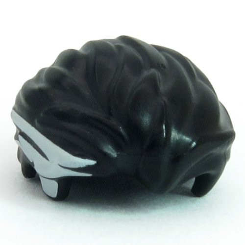 Hair Swept Back with Slight Widow's Peak and Short Side Burns with Silver Streaks Print