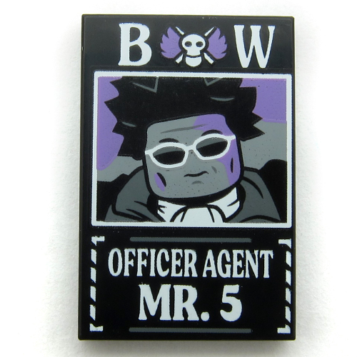 Tile 2 x 3 with BW Dossier ‘OFFICER AGENT MR. 5’ print