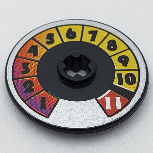 Technic Disc 3 x 3 with Numbers 1 to 11 Print