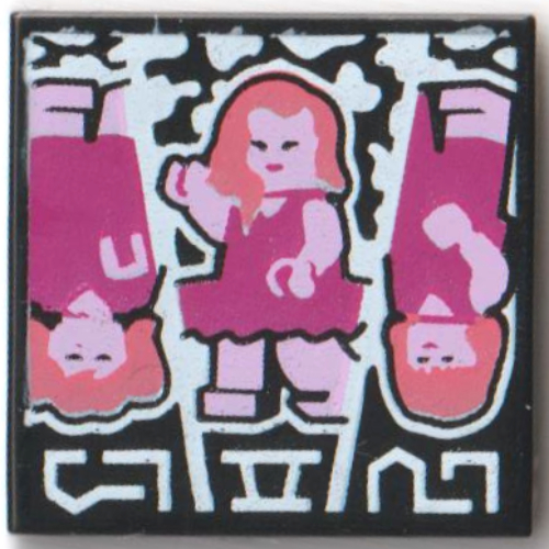 Tile 2 x 2 with Black-and-Pink Filter print (43113-1)