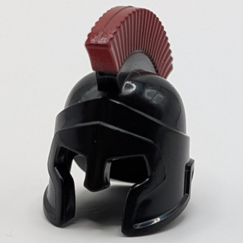 Helmet Spartan Warrior with Dark Red Crest Print