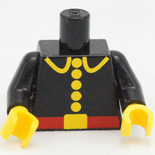 Torso Fire Uniform Five Button Print, Black Arms, Yellow Hands