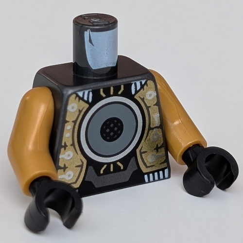 Torso Jacket, Speaker on Chest, Gold Plating print, Pearl Gold Arms, Black Hands