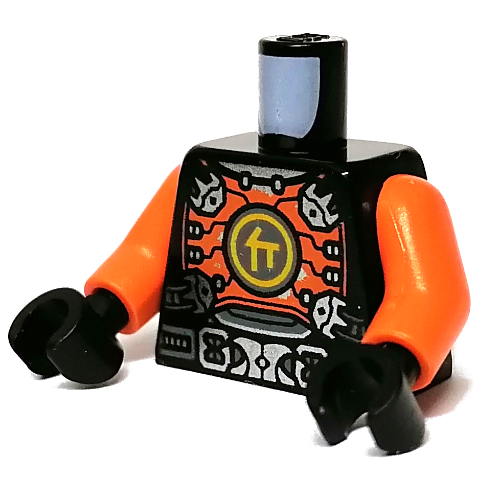 Torso Armour, Orange Chestplate with Bright Light Orange Symbol, Utility Belt print, Orange Arms, Black Hands