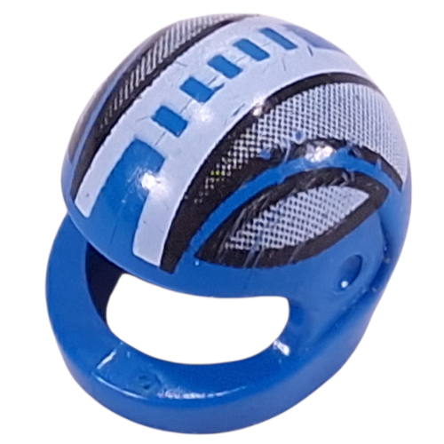 Helmet, Standard with Black Stripes and White Center Ladder Print [8358]