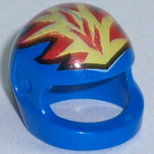 Helmet, Standard with Flames Yellow and Red Print