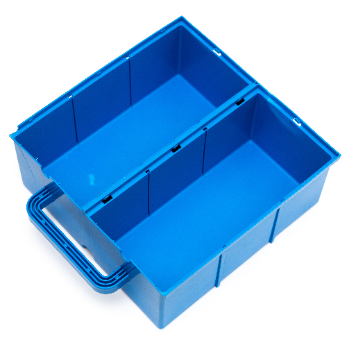 Storage Bin, with Handle and Slots for Six Compartments