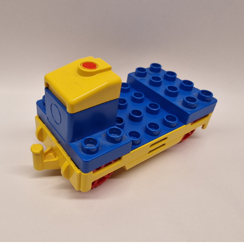 Duplo Train Locomotive Base with Battery Compartment, Yellow Base and Red Wheels