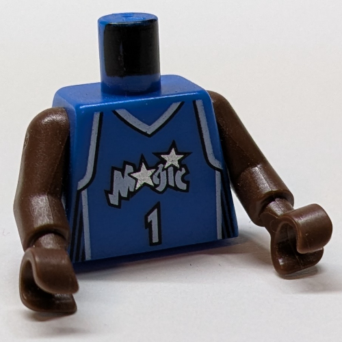 Torso Basketball Jersey, Orlando Magic '1' Print, Long One Piece Arms Brown (NBA)