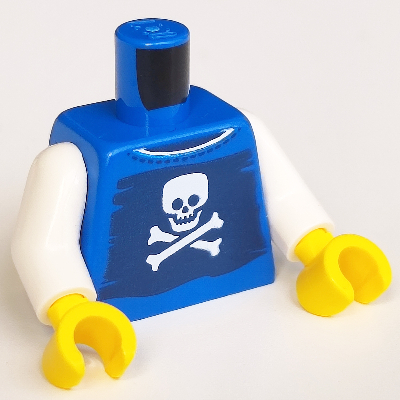 Torso, Skull and Crossbones Print, White Arms, Yellow Hands