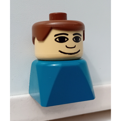Duplo 2 x 2 x 2 Figure Brick Early, Neat Hair Brown, Wide Smile Print