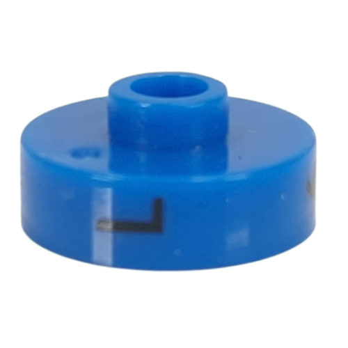 Pen Bead, Round Short, Flat Edge with 'L', '6', 'R' Print