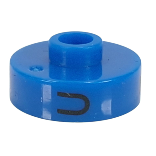 Pen Bead, Round Short, Flat Edge with 'U', '7', 'J' Print