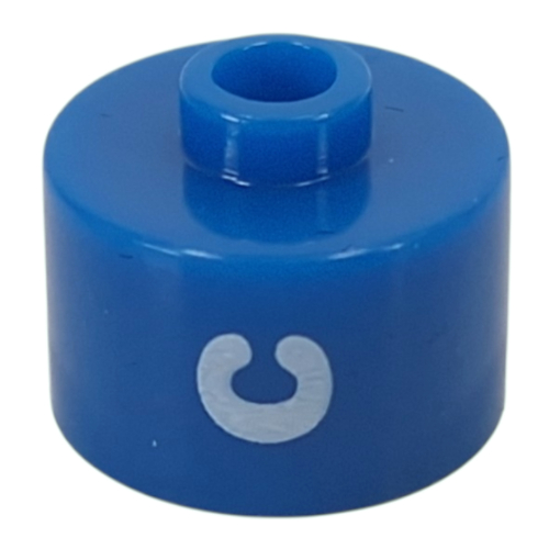 Pen Bead, Round Long, Flat Edge with White 'C' print