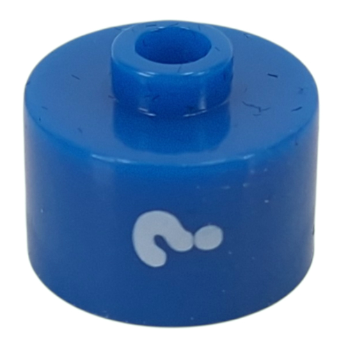 Pen Bead, Round Long, Flat Edge with White '?' print