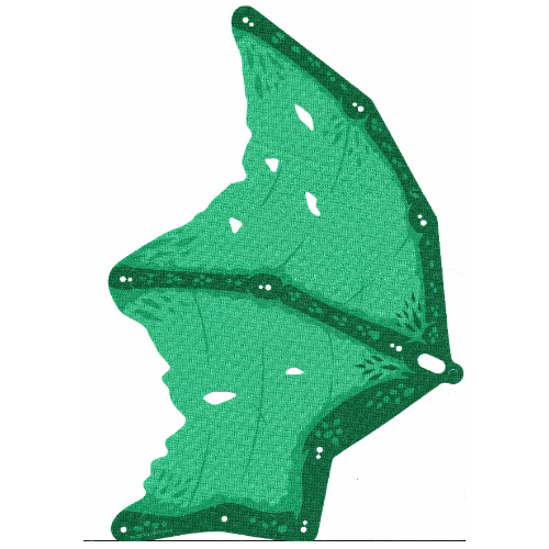 Image of part Wing, Large, Right with Dark Green print