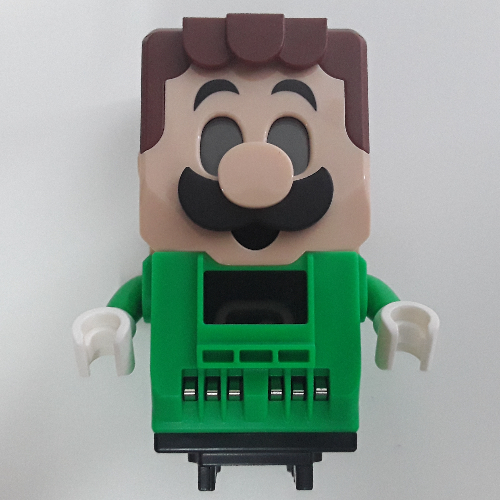 Hub, Luigi with 4 Top Studs and LCD Screens for Eyes and Chest