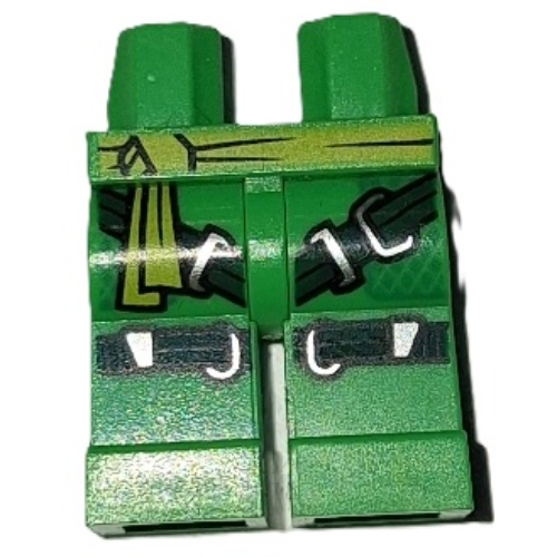 Hips and Bright Green Legs with Lime Sash, Dark Green Straps, Silver Buckles print