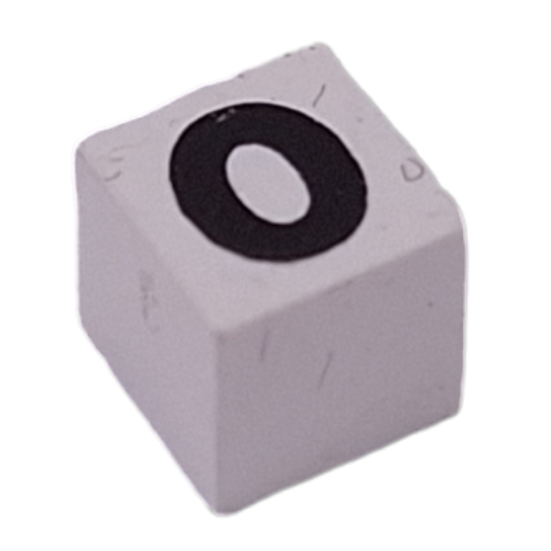 Modulex Tile 1 x 1 with Black '0' Print with No Lining