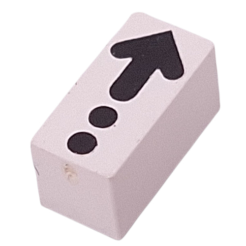 Modulex Tile 1 x 2 with Black Arrow print, without Internal Supports