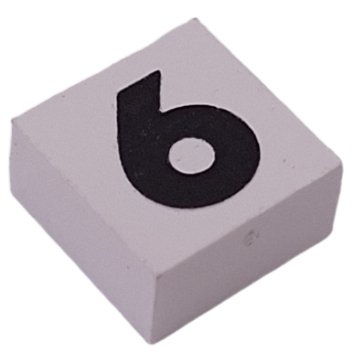 Modulex Tile 2 x 2 with Black '6/9' print, without Internal Supports