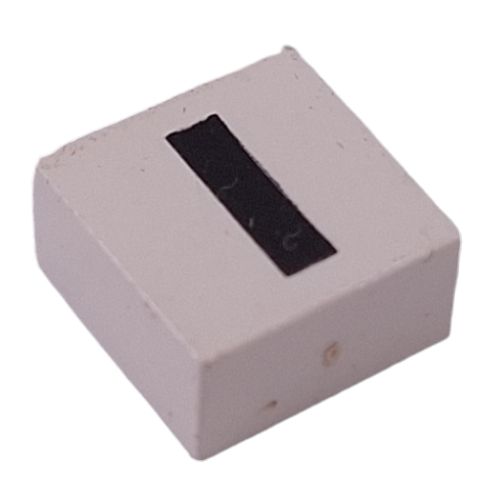 Modulex Tile 2 x 2 with Black 'I' print, without Internal Supports