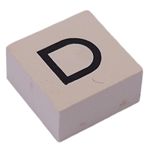 Modulex Tile 2 x 2 with Black Stadium/D print, without Internal Supports